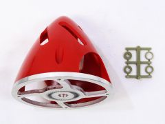 Air-Flow Spinner with Aluminum Backplate, 82mm (3-1/4") Red