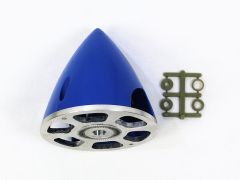 Plastic Spinner with Aluminum Backplate, 70mm (2-3/4") Blue
